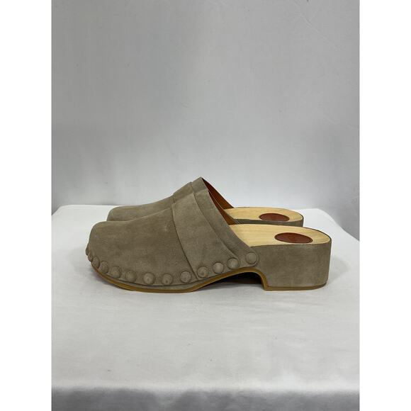 Chlo� 'Joy' Beige Leather Clogs Size 9 - NWT - Picture 2 of 5